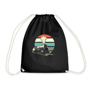 Drôle de Train amant Trains Locomotive cadeau - Sac de sport léger - noir - Devant