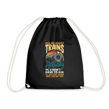 Drôle de Train amant Trains Locomotive cadeau - Sac de sport léger - noir - Devant