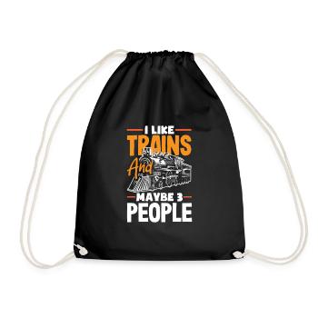 Drôle de Train amant Trains Locomotive cadeau - Sac de sport léger - noir - Devant
