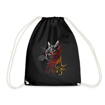 Cat Head Cat - Drawstring Bag - black - Front