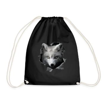 Arctic Wolf - Drawstring Bag - black - Front