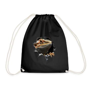 Bearded Dragon - Drawstring Bag - black - Front