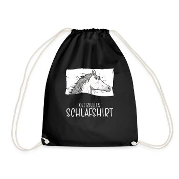 Chemise de nuit officielle Pyjama cheval arabe - Sac de sport léger - noir - Devant