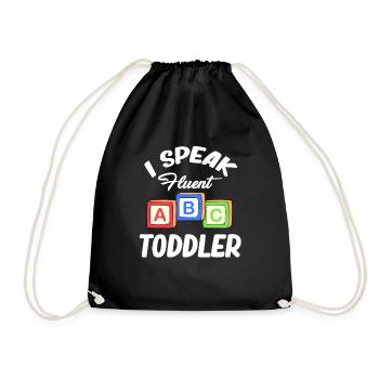 I speak fluently A, B, C, Kindergarten teacher, - Drawstring Bag - black - Front