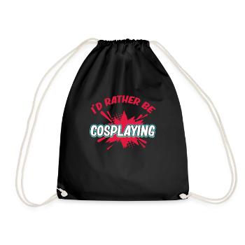 I'd Rather Cosplay Costume Medieval - Drawstring Bag - black - Front