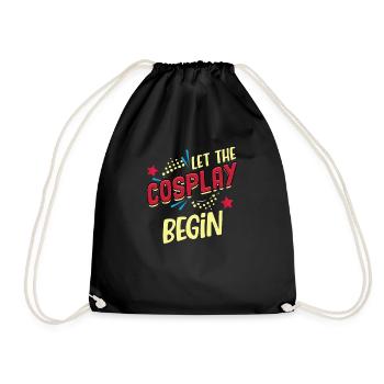 Let the Cosplay Begin Funny Costume - Drawstring Bag - black - Front
