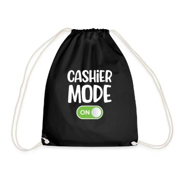 Cashier mode for accountant, clerk, - Drawstring Bag - black - Front