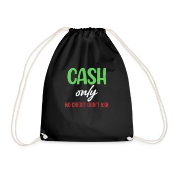 Seulement de l’argent comptant, pas de crédit Ne demandez pas drôle - Sac de sport léger - noir - Devant
