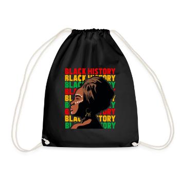 Juneteenth black history 1865 melaning african - Drawstring Bag - black - Front