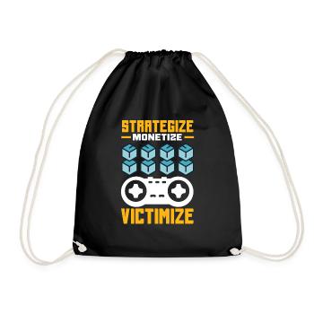 Cryptocurrency Rewards Gaming Blockchain Gamer - Drawstring Bag - black - Front
