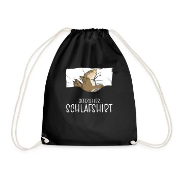 Official Sleep Shirt Squirrel Pajamas - Drawstring Bag - black - Front