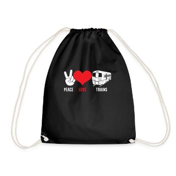 Funny Train Lover Trains Locomotive Gift - Drawstring Bag - black - Front