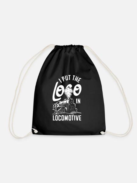 Lustiges Zug Liebhaber Züge Lokomotive Geschenk - Turnbeutel - Schwarz