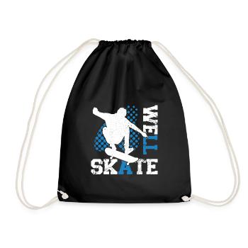 Skateboard Art For Boys Girls Men Skateboard Gifts - Drawstring Bag - black - Front
