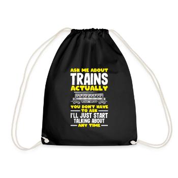 Drôle de Train amant Trains Locomotive cadeau - Sac de sport léger - noir - Devant