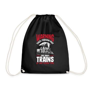 Drôle de Train amant Trains Locomotive cadeau - Sac de sport léger - noir - Devant
