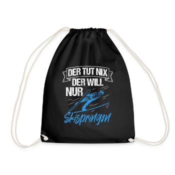Ski Jumping Ski Flying Competition Winter Sports Skisp - Drawstring Bag - black - Front