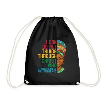 Je peux tout faire par Christ Afro-Américain - Sac de sport léger - noir - Devant