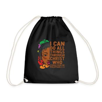 Je peux tout faire par Christ Afro-Américain - Sac de sport léger - noir - Devant
