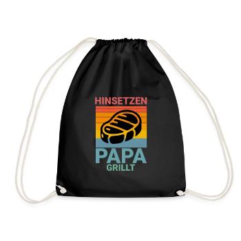 Asseyez-vous papa fait griller le barbecue en disant - Sac de sport léger - noir - Devant