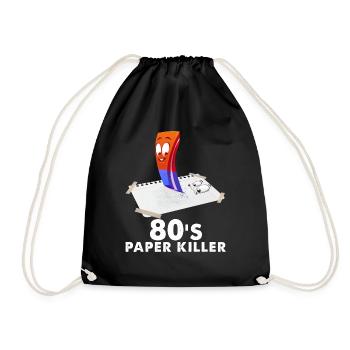 80er Vintage Radiergummi Männer Frauen - Turnbeutel - Schwarz - Vorne