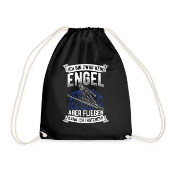 Ski Jumping Ski Flying Ski Holiday Winter Sports Ski S - Drawstring Bag - black - Front