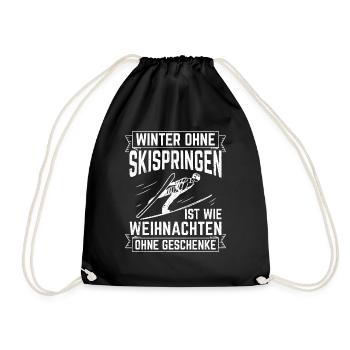 Ski Jumping Ski Flying Ski Holiday Winter Sports Ski S - Drawstring Bag - black - Front