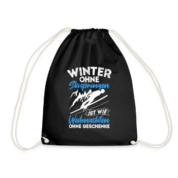 Winter without ski jumping is like Christmas without ski jumping - Drawstring Bag - black - Front