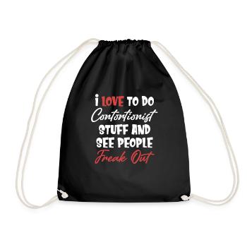 I love to make contortionists and - Drawstring Bag - black - Front