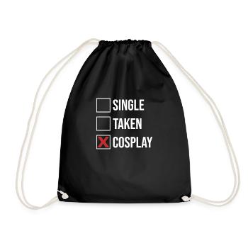 Single Taken Cosplay Funny Costume Medieval - Drawstring Bag - black - Front