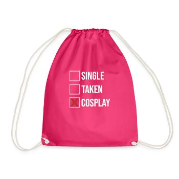 Single Taken Cosplay Funny Costume Medieval - Drawstring Bag - fuchsia - Front
