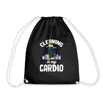 Cleaning Is My Cardio Housekeeper Housemaid - Drawstring Bag - black - Front