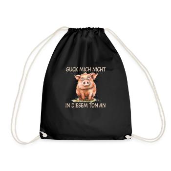 Zerzaustes Schwein - Guck mich nicht in diesem Ton - Turnbeutel - Schwarz - Vorne