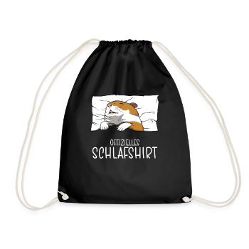 Official Sleep Shirt Hamster Pajamas - Drawstring Bag - black - Front
