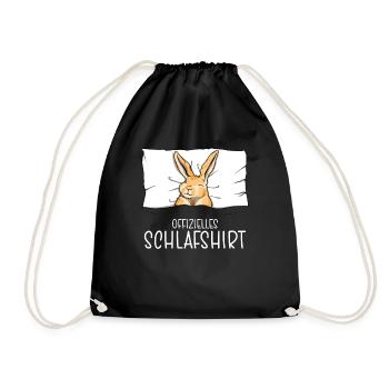 Offizielles Schlafshirt Hase Schlafanzug - Turnbeutel - Schwarz - Vorne