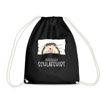 Offizielles Schlafshirt Igel Schlafanzug - Turnbeutel - Schwarz - Vorne