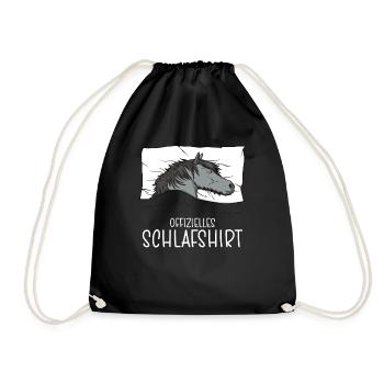 Chemise de nuit officielle Pyjama cheval islandais - Sac de sport léger - noir - Devant