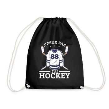 Ich kann nicht Ich habe Hockeyspieler Lustiger Hockeyspieler - Turnbeutel - Schwarz - Vorne