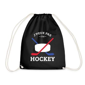 Ich kann nicht Ich habe Hockeyspieler Lustiger Hockeyspieler - Turnbeutel - Schwarz - Vorne
