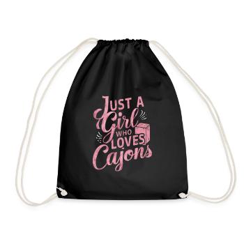Cajon-Spieler-Geschenk - Turnbeutel - Schwarz - Vorne