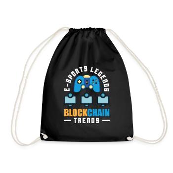 Cryptocurrency Rewards Gaming Blockchain Gamer - Drawstring Bag - black - Front
