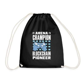 Cryptocurrency Rewards Gaming Blockchain Gamer - Drawstring Bag - black - Front
