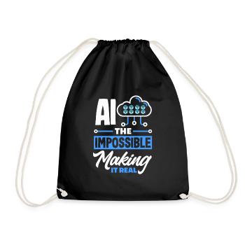 Cryptocurrency AI & Crypto Enthusiast Blockchain - Drawstring Bag - black - Front