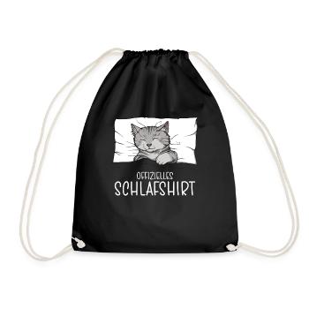 Official Sleep Shirt Cat Pajamas - Drawstring Bag - black - Front