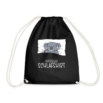 Official Sleep Shirt Koala Pajamas - Drawstring Bag - black - Front