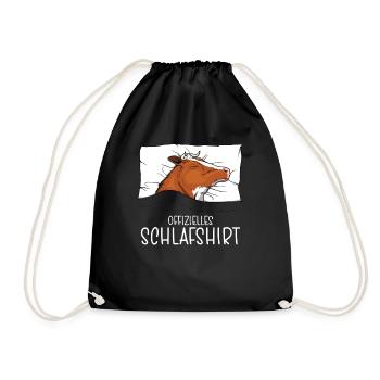 Official Sleep Shirt Cow Pajamas - Drawstring Bag - black - Front