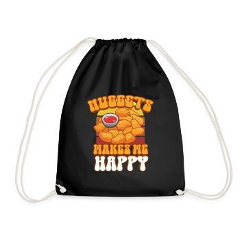 Chicken Nuggets Funny Fast Food Nugget Lover - Drawstring Bag - black - Front