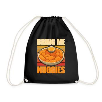 Chicken Nuggets Funny Fast Food Nugget Lover - Drawstring Bag - black - Front