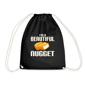 Chicken Nuggets Funny Fast Food Nugget Lover - Drawstring Bag - black - Front