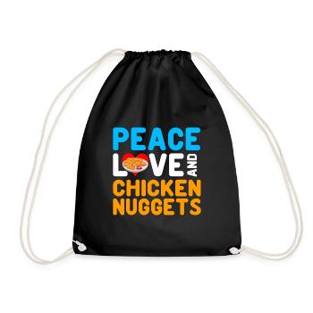 Chicken Nuggets Funny Fast Food Nugget Lover - Drawstring Bag - black - Front